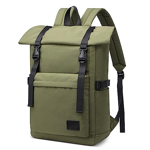 DORRISO Herren Rucksack Reise Laptoptasche für 15.6 Zoll Laptop mit Gepäckgurt Rückseite für Schule Arbeit Urlaub Camping Wasserdicht Polyester Mode Groß Rucksack für HerrenGrün DORRISO Herren Rucksack Reise Laptoptasche für 15.6 Zoll Laptop mit Gepäckgurt Rückseite für Schule Arbeit Urlaub Camping Wasserdicht Polyester Mode Groß Rucksack für HerrenGrün von DORRISO