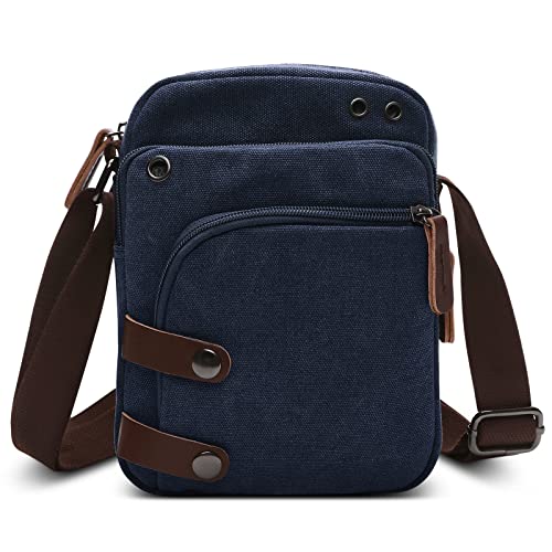 DORRISO Herren Umhängetasche Mode Schultertasche Leinwand Klein Schultertaschen Leicht Kuriertasche Casual Reise Männer Kuriertasche Blau DORRISO Herren Umhängetasche Mode Schultertasche Leinwand Klein Schultertaschen Leicht Kuriertasche Casual Reise Männer Kuriertasche Blau von DORRISO