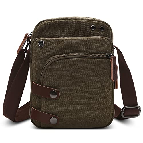 DORRISO Herren Umhängetasche Mode Schultertasche Leinwand Klein Schultertaschen Leicht Kuriertasche Casual Reise Männer Kuriertasche Grün DORRISO Herren Umhängetasche Mode Schultertasche Leinwand Klein Schultertaschen Leicht Kuriertasche Casual Reise Männer Kuriertasche Grün von DORRISO