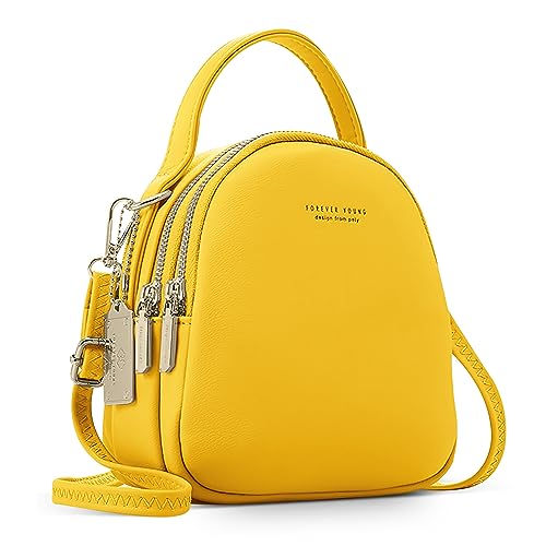 DORRISO Mini Damen Rucksack Elegant Tagesrucksack mit Kopfhörerloch Handtasche für Schule Reisen Lässig Urlaub Outdoor Mädchen Einfach Täglich Wasserdicht Klein PU Leder Backpack Gelb DORRISO Mini Damen Rucksack Elegant Tagesrucksack mit Kopfhörerloch Handtasche für Schule Reisen Lässig Urlaub Outdoor Mädchen Einfach Täglich Wasserdicht Klein PU Leder Backpack Gelb von DORRISO