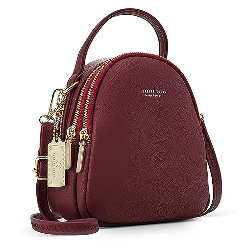 DORRISO Mini Damen Rucksack Elegant Tagesrucksack mit Kopfhörerloch Handtasche für Schule Reisen Lässig Urlaub Outdoor Mädchen Einfach Täglich Wasserdicht Klein PU Leder Backpack Rot DORRISO Mini Damen Rucksack Elegant Tagesrucksack mit Kopfhörerloch Handtasche für Schule Reisen Lässig Urlaub Outdoor Mädchen Einfach Täglich Wasserdicht Klein PU Leder Backpack Rot von DORRISO