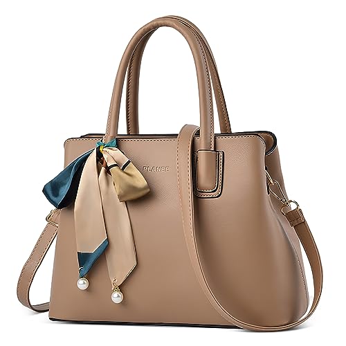 DORRISO Mode Damen Henkeltasche Elegant Grosse Kapazität Handtasche mit Schick Schal Schultertasche für Urlaub Business Nachmittagstee Einkaufen Reise PU Leder Damen Kuriertaschen Khaki DORRISO Mode Damen Henkeltasche Elegant Grosse Kapazität Handtasche mit Schick Schal Schultertasche für Urlaub Business Nachmittagstee Einkaufen Reise PU Leder Damen Kuriertaschen Khaki von DORRISO