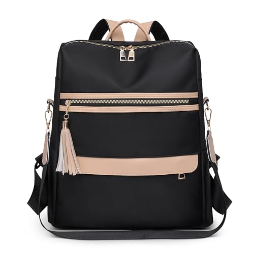 DORRISO Mode Damen Rucksack Elegant Umhängetaschen Damen Reise Anti Dieb Schultaschen Leichtgewicht Einfach für Büro Urlaub Einkaufen Wasserdicht Polyester Schwarz DORRISO Mode Damen Rucksack Elegant Umhängetaschen Damen Reise Anti Dieb Schultaschen Leichtgewicht Einfach für Büro Urlaub Einkaufen Wasserdicht Polyester Schwarz von DORRISO