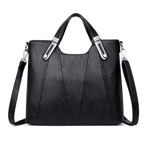 DORRISO Mode Damen Schultertasche PU Leder Handtasche Kuriertaschen Elegant Umhängetasche mit Griff Mehrere Taschen Henkeltasche für Reise Einkaufen Arbeit Urlaub Business Damen Tasche Tote Schwarz DORRISO Mode Damen Schultertasche PU Leder Handtasche Kuriertaschen Elegant Umhängetasche mit Griff Mehrere Taschen Henkeltasche für Reise Einkaufen Arbeit Urlaub Business Damen Tasche Tote Schwarz von DORRISO