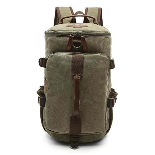 DORRISO Mode Herren Laptop Rucksack Groß Schulrucksack Teenager Daypacks Reise Laptop Rucksack für 15.0 Zoll Laptop Casual Business Herren Bergsteigen Leinwand Rucksack Grün von DORRISO