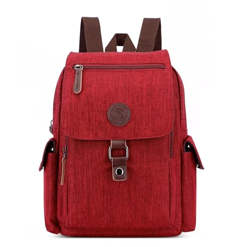 DORRISO Mode Rucksack Damen und Herren Elegante 13,3 Zoll Laptop Schulrucksack Mehrere Taschen Tagesrucksack für Reisen Draussen Lässig Täglich Wasserdicht Mädchen Teenager Backpack Rot von DORRISO