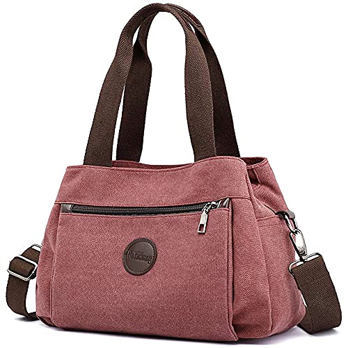 DORRISO Mode Umhängetasche Damen Canvas Handtasche Reise Schultertasche Casual Multifunktionale Umhängetaschen Groß Kapazität Schultertasche Leichte Damen Reise Umhängetasche Rot DORRISO Mode Umhängetasche Damen Canvas Handtasche Reise Schultertasche Casual Multifunktionale Umhängetaschen Groß Kapazität Schultertasche Leichte Damen Reise Umhängetasche Rot von DORRISO