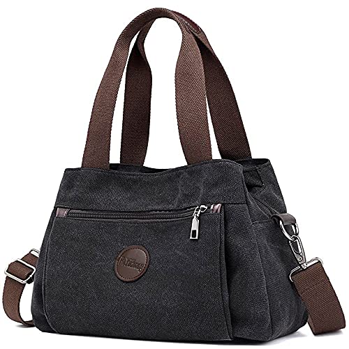 DORRISO Mode Umhängetasche Damen Canvas Handtasche Reise Schultertasche Casual Multifunktionale Umhängetaschen Groß Kapazität Schultertasche Leichte Damen Reise Umhängetasche Schwarz DORRISO Mode Umhängetasche Damen Canvas Handtasche Reise Schultertasche Casual Multifunktionale Umhängetaschen Groß Kapazität Schultertasche Leichte Damen Reise Umhängetasche Schwarz von DORRISO