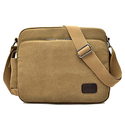 DORRISO Mode Umhängetasche Herren Schultertasche Canvas Schultertaschen Männer Casual Reise Bergsteigen Schultertasche Kuriertasche Khaki DORRISO Mode Umhängetasche Herren Schultertasche Canvas Schultertaschen Männer Casual Reise Bergsteigen Schultertasche Kuriertasche Khaki von DORRISO