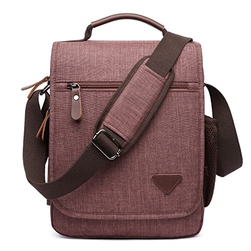 DORRISO Mode Umhängetasche Herren Schultertasche Elegante Schultertaschen für 12.9 Zoll Laptop Kuriertasche Männer Casual Reise Schule Schultertasche Herren Kuriertasche Braun von DORRISO