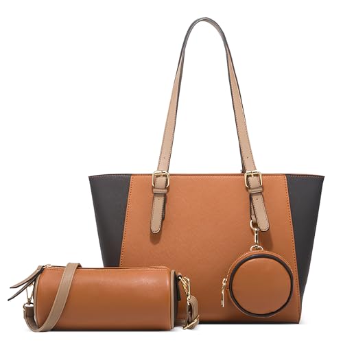 DORRISO Neue Einfach Handtaschen Damen 3 Teiliges Set Elegant Umhängetasche Geldbörse Mode Anti-Dieb Leichtgewicht Damen Schultertasche für Reisen Büro Ernennung Urlaub Einkaufen PU Leder Gelb DORRISO Neue Einfach Handtaschen Damen 3 Teiliges Set Elegant Umhängetasche Geldbörse Mode Anti-Dieb Leichtgewicht Damen Schultertasche für Reisen Büro Ernennung Urlaub Einkaufen PU Leder Gelb von DORRISO