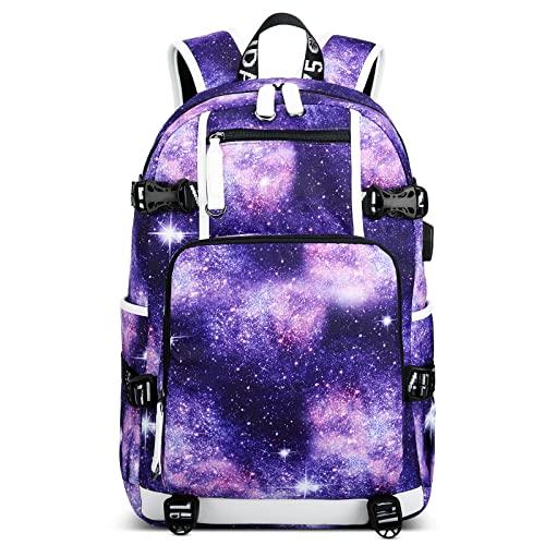 DORRISO Rucksack Herren Reise Schulrucksack Jungen Teenager Daypacks Laptop Rucksack mit USB Ladeanschluss für 14 Zoll Laptop Business Rucksack Casual Reise Schule Rucksack Violett DORRISO Rucksack Herren Reise Schulrucksack Jungen Teenager Daypacks Laptop Rucksack mit USB Ladeanschluss für 14 Zoll Laptop Business Rucksack Casual Reise Schule Rucksack Violett von DORRISO