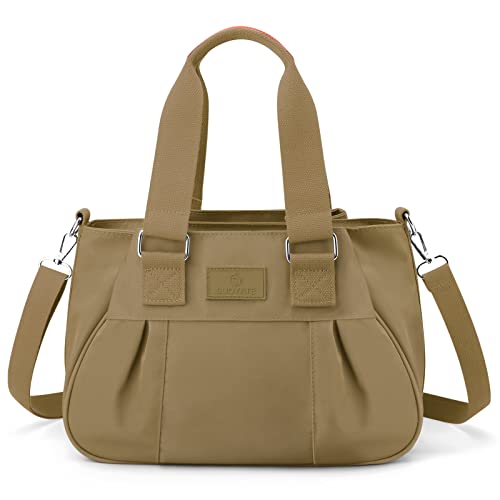 DORRISO Umhängetasche Damen Handtasche Reise Schultertasche Leicht Umhängetaschen Arbeit Täglich Urlaub Casual Schultertasche Wasserdicht Nylon Damen Umhängetasche Khaki von DORRISO