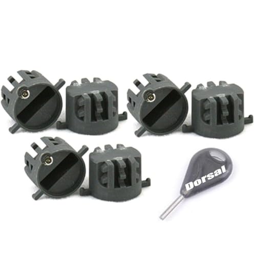 DORSAL Surfboard Fins Thruster 3 Fin Box Set Plugs with Key and Screws FCS Compatible Universal Black von DORSAL