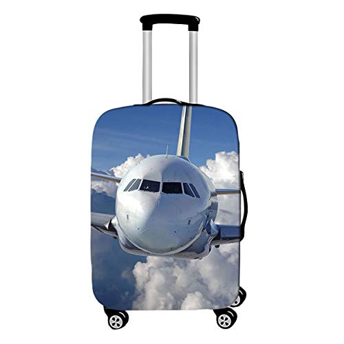 Elastisch Kofferhülle, DOTBUY 3D Flugzeug Reise Kofferschutzhülle Gepäck Cover Reisekoffer Hülle Schutz Bezug Schutzhülle Waschbare Reisetasche Kofferbezug (D,L (26-28 Zoll)) von DOTBUY