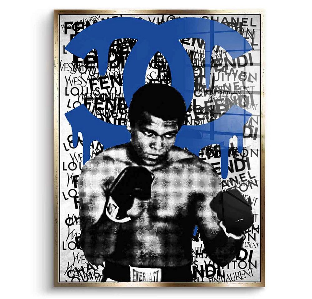 DOTCOMCANVAS® Acrylglasbild ALI BRAND (blue) - Acrylglas, Acrylglasbild Muhammad Ali Portrait Boxen Sport luxus Coco Chanel von DOTCOMCANVAS®