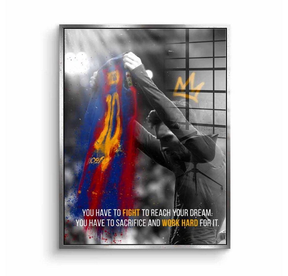 DOTCOMCANVAS® Acrylglasbild Iconic Moment - Acrylglas, Acrylglasbild Lionel Messi 10 Fußball Star Argentinien Trikot von DOTCOMCANVAS®