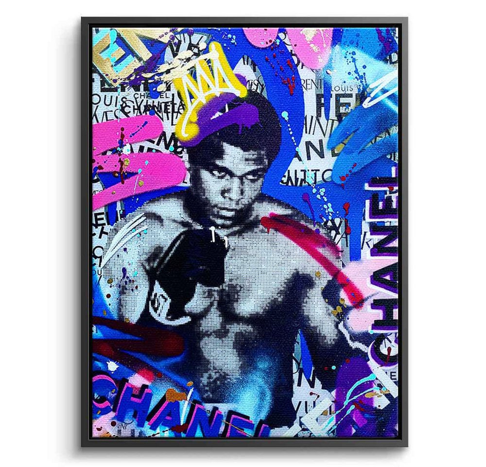 DOTCOMCANVAS® Leinwandbild ALI BRAND GRAFFITI, Leinwandbild Muhammad Ali Portrait Boxen Sport luxus Wandbild von DOTCOMCANVAS®