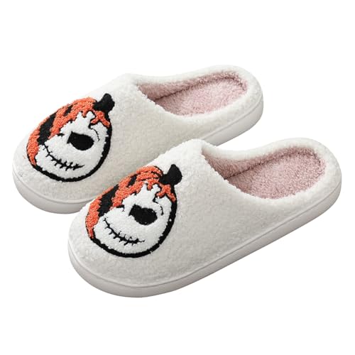 Hausschuhe Damen Herren Winter, Plüsch Slippers Frauen, Kuschel Plüsch Hausschuhe, Warme Flauschige Hauspantoffeln für Halloween Weihnachten, Rutschfest Gefüttert Pantoffeln Indoor Outdoor, 44/45EU von DOUUCO