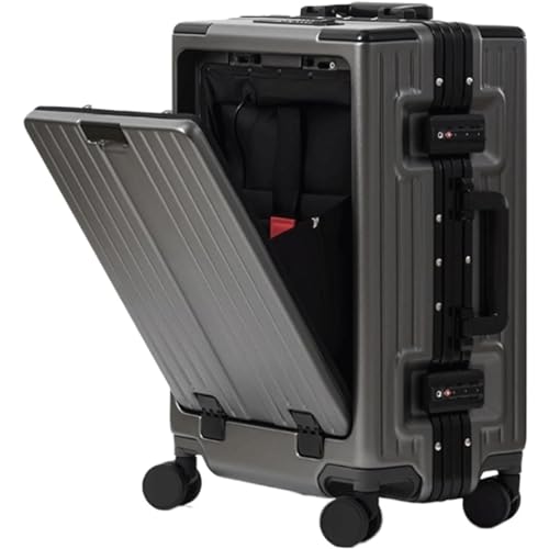 DPCDAN Handgepäck Reisegepäck Gepäck-Koffer mit Frontöffnung, druckfester und sturzsicherer Stoßdämpfer-Koffer mit USB-Ladeanschluss Reisekoffer von DPCDAN