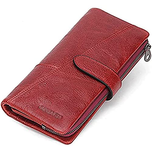 Kartenhalter Unisex-Leder-Geldbörse mit Reißverschlusstasche, neue echte Mode-Geldbörse mit großer Kapazität für Damen und Damen, Kupplungs-Brieftasche Portemonnaie von DPCDAN