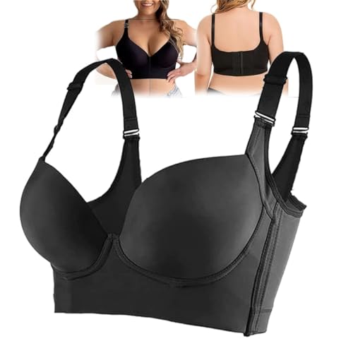 Shapedly-BH, Shapedly-Push-Up-BH mit Rückenglättung, Shapely-BHS für Frauen, Shapedly-BH mit voller Abdeckung und bequemem, bügellosem Komfort (34,Black A) von DPKSML