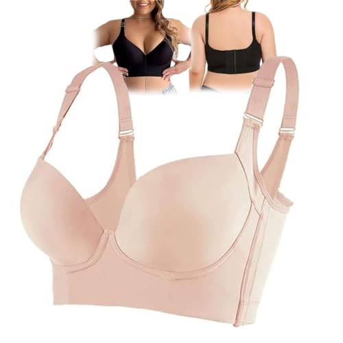 Shapedly-BH, Shapedly-Push-Up-BH mit Rückenglättung, Shapely-BHS für Frauen, Shapedly-BH mit voller Abdeckung und bequemem, bügellosem Komfort (40,Nude B) von DPKSML