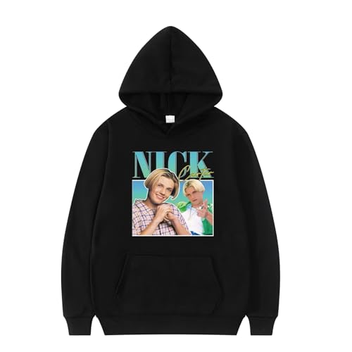 DPMTBD Kapuzenpullover Nick Carter Sweatshirt Mode Cartoon Druck Langarm Top Herren Freizeitjacke Damen Kapuzenpullover-Black||XS von DPMTBD