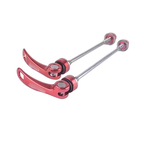 DQZRTUECA Fahrradspieße,Schnellspanner, 2Pcs Fahrrad Radnabe Spieße Schnellspanner Bolzen Hebel Achse Straße Mountainbike Kit Langlebig(Red) von DQZRTUECA