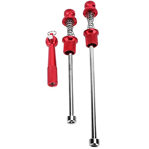 DQZRTUECA Fahrradspieße,Schnellspanner, Fahrrad Schnellspanner Set Ultraleichte Aluminiumlegierung Rennrad Mountainbike Radnabenspieße Räder Verriegelung Sicherheitswerkzeug(Red) von DQZRTUECA