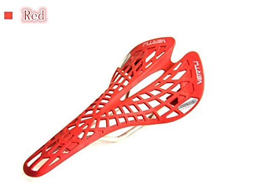 Fahrradsitz,Fahrradsättel, Superleichter Kunststoff-Fabrikagenten-Fahrradsattel, Mountainbike-MTB-Fahrradsattel, PVC-Kissen, 6 Farben(Red) von DQZRTUECA