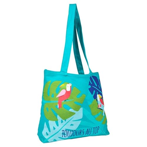 Draeger Paris – Tote Bag "Toujours au top" (auf Französisch) – leicht, robust und ultraweich – geräumige Innenseite – Tote Bag aus 100% Baumwolle - Einkaufstasche wiederverwendbar von DRAEGER