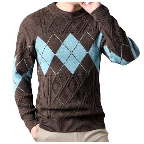 Arbeitspullover, Winterpullover Herren Baumwolle Rollkragenpullover - Fleecepullover Stretch Rollkragenshirt Rundhals Rollkragenpulli Männer Pulli Strickpullover Slim Fit von DRALOFAO