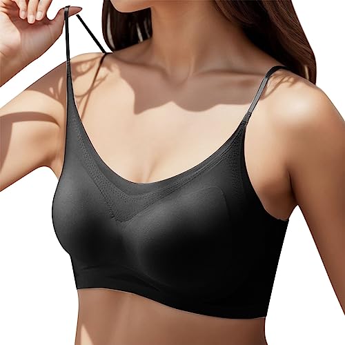 BH Große Brüste Starker Halt, Ohne Bügel BH Damen Komfort Weich - Bralette Elastisch Bustier Leicht Baumwolle Atmungsaktiv Bustier Weicher Bequemer T-Shirt Soft Bra von DRALOFAO