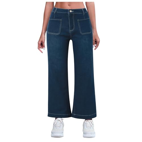 Baggy Jeans Damen Y2K, Hose Damen Weites Bein Jeans - Damenhose Stretch Pants Lose Freizeithose Hip Hop Schlupfjeans Baggy Low Waist Freizeit Vintage Jeanshosen Straight Leg Loose Fit von DRALOFAO