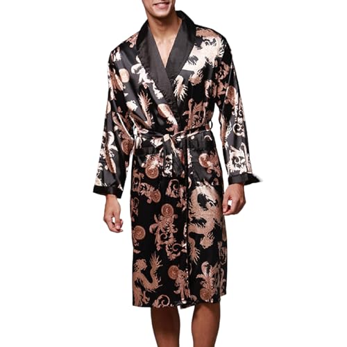 Bathrobe Herren Saugstark Bademäntel - Bademantel Frottee Schnell Trocknend Dünner Lang Leicht Mit Taschen Yukata Sauna Weicher Langer Für Kimono Morgenmantel Männer Nachtwäsche von DRALOFAO