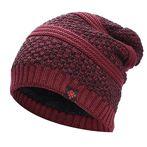 Black Friday,Strickmütze Damen Mütze Damen Winter Wintermütze Strickmützen Merino Weich Laufmütze Thermo Wollmütze Frauen Cap Women Mit Weichem Innenfutter Gefütterte Winter-Mütze von DRALOFAO