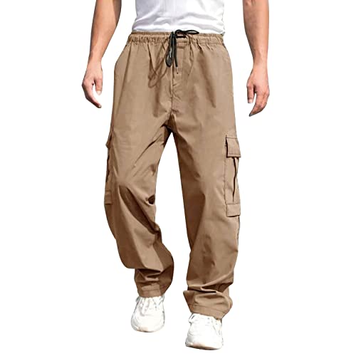 Cargohose Herren Baggy Lang Hosen, Cargo Hosen Mit Taschen Jogginghose Outdoorhose Pants Herren-Cargohosen Jogger Hose Stretch Sporthose Freizeithose Jogging Treckking Casual von DRALOFAO