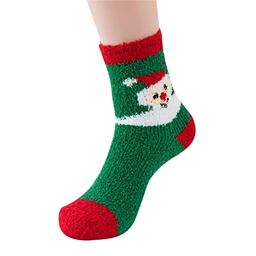 Christmas Socks, Weihnachten Socken Damen Niedliche Warme Weihnachtssocken - Schlafsocken Flauschige Weihnachtsstrümpfe Cozy Lustig Wintersocken Plüsch Winter Fuzzy Socks von DRALOFAO