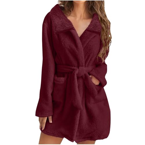 DRALOFAO Pyjama Damen Fleece,Lounge Set Damen Hausanzug Damen Flanell Pyjama Warmer Langarm Kuschel Reissverschluss Zweiteiler Schlafanzug Set Weich Plüsch Große Größen Winter von DRALOFAO