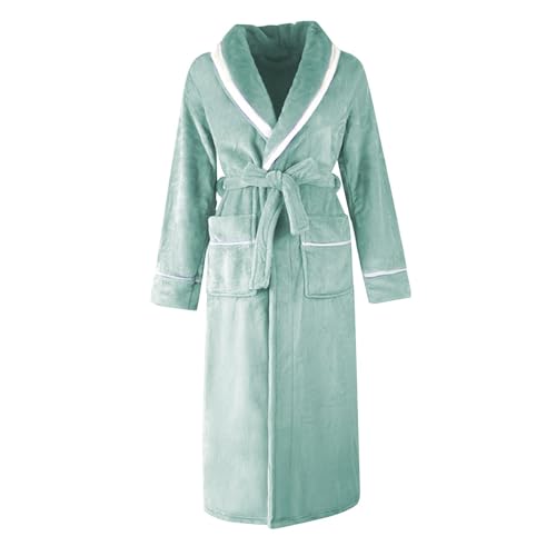 Damen Bademantel, Plüsch Bademantel Damen Fleece Frottee - Baumwolle Mit Kapuze Flauschig Bademäntel Für Große Größen Sauna Kuschel Flauschiger Langarm Locker Bequem Elegant Einfarbig von DRALOFAO