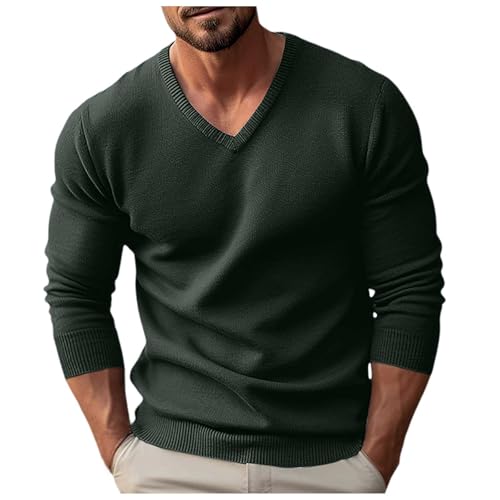 Fall Clothes Aesthetic, Strickpullover Herren Warm Rollkragenpullover - Fleecepullover Freizeit Winterpullover Stretch Freizeitpullover Klassischer Langarmshirt Sweater Slim Fit von DRALOFAO