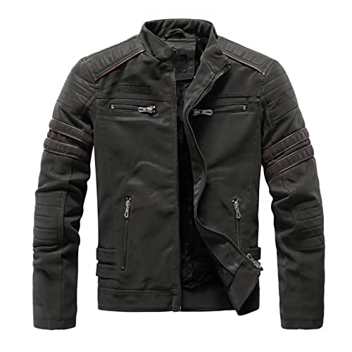 Fliegerjacke Herren, Herrenjacke Herren Schwarz Herrenjacken - Winterjacke Leichte Jacke Outdoorjacke Reißverschluss Übergangsjacke Stehkragen Fliegerjacke Freizeit Mit Tasche von DRALOFAO