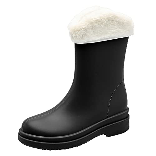 Gummistiefel Damen Kurze Reitstiefeletten - Stiefeletten Atmungsaktiv Gummi Basic Reitstiefel Winddicht Gummistiefeletten Grundlegend Wasserdicht Anti-Rutsch Regenstiefel von DRALOFAO