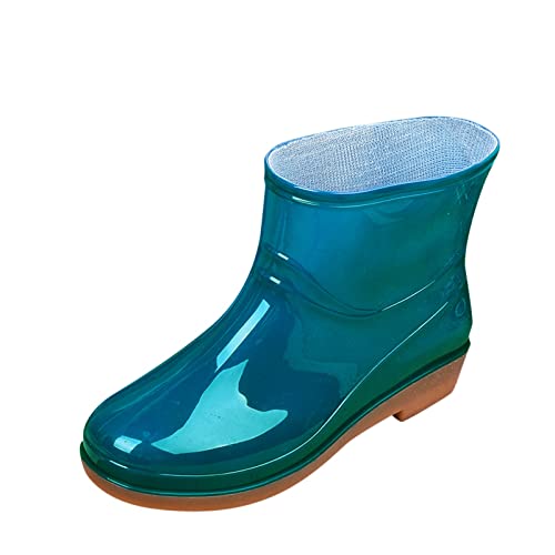 Gummistiefel Damen Wasserdicht Kurze - Stiefeletten Winddicht Atmungsaktiv Reitschuhe Hunter Anti-Rutsch Regenschuhe Halbgummistiefel Protective Footwear Unisex-Erwachsene von DRALOFAO