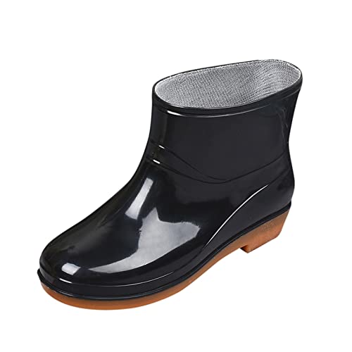 Gummistiefel Damen Wasserdicht Kurze - Stiefeletten Winddicht Atmungsaktiv Reitschuhe Hunter Anti-Rutsch Regenschuhe Halbgummistiefel Protective Footwear Unisex-Erwachsene von DRALOFAO