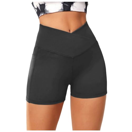 Gym Shorts Damen Kurze Sporthose - Atmungsaktiv Leggings Kurz Hohe Taille Radlerhose Schnell Trocknend Unterziehhose Boxershorts Unter Kleid Rock Unterhosen Mit Bein Anti Scheuern von DRALOFAO