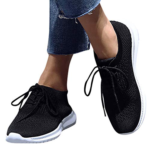 Hallenschuhe Damen, Sportschuhe Damen Leicht Turnschuhe - Freizeitschuhe Bequeme rutschfeste Laufschuhe Fitnessschuhe Fitness Outdoor Für Jogging Bequem Straßenlaufschuhe von DRALOFAO