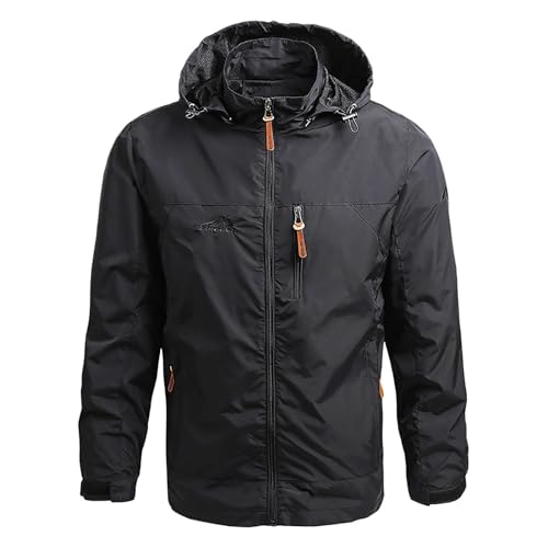 Hardshelljacke Herren, Herrenjacken Herren Warm Herrenjacke - Jacke Atmungsaktiv Funktionsjacke Schwarz Laufjacke Reißverschluss Lässige Winddichte Bomberjacken Winter Jacken von DRALOFAO