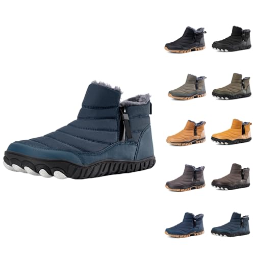 Herren Winter Schuhe, Winterstiefel Herren Gefüttert Und Wasserdicht Winterschuhe Mit Reißverschluss Schneestiefel - Warm Winter Schuhe Männer Outdoor Wanderschuhe rutschfest Trekkingschuhe von DRALOFAO